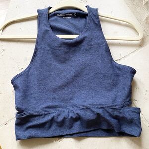 Outdoor Voices Slashback Crop Top Blue‎ Racerback Bra Top Size Small